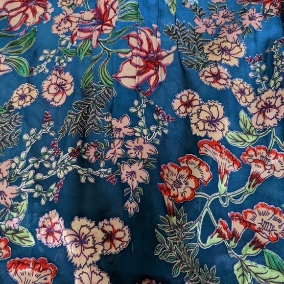 for LOVE AND LEMONS flora button back blouse floral burnout sheer blue xs - Picture 7 of 13